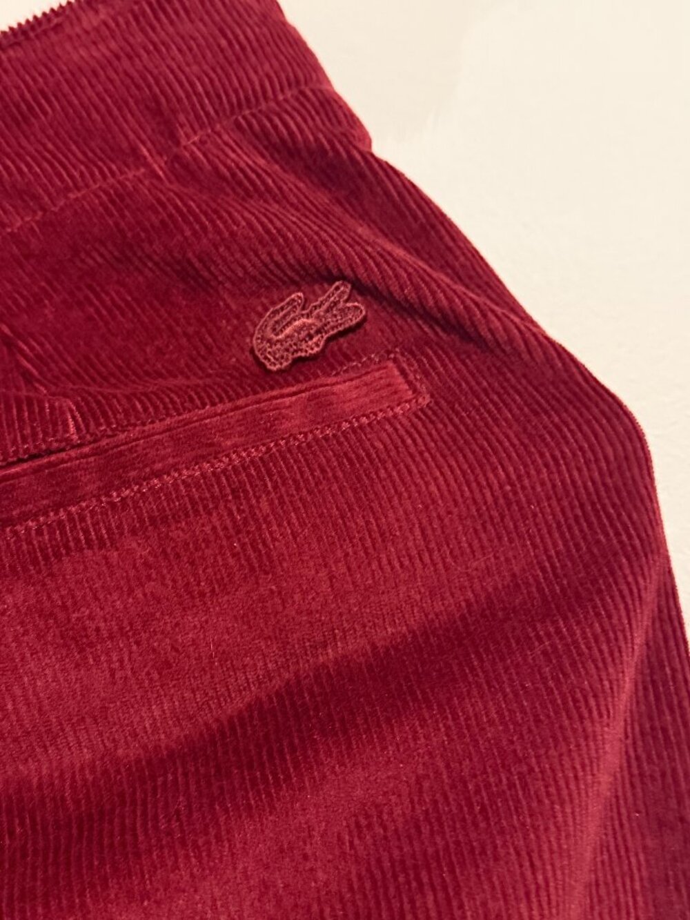 Lacoste Women’s High-Waisted Flare Corduroy Pants - Bordeaux | Size 0